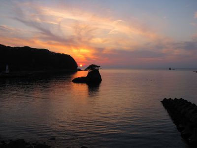 安良里で―　まったりー霞み夕陽