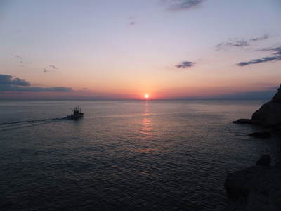 夕日がええ季節になってきやしたー