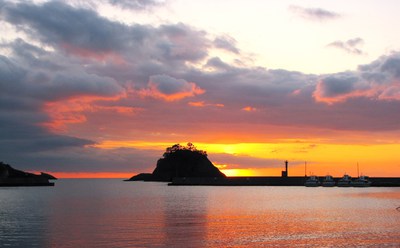 ひさびさ　かあいい笑顔の夕陽！