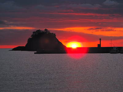 ひさびさ　かあいい笑顔の夕陽！