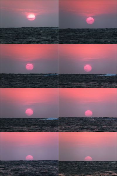 幻想的な―霞み夕陽！