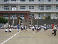 みしまし：三島市市立北上中の体育祭開催中です。