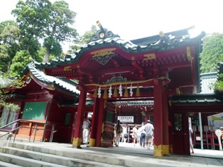 藍染めの蚊帳カーディガンと箱根神社
