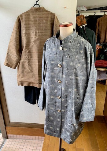 絣のジャケット。