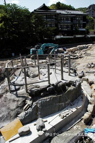 独古の湯大改造中の現場（修善寺）