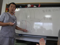 今日の午後は手相の勉強をしました。皆さん手相とにらめっこ