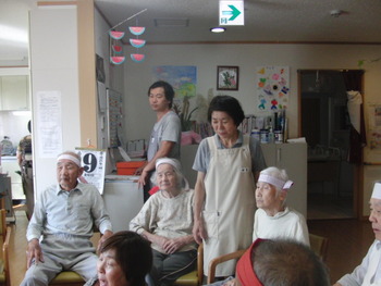 運動会の練習　順送球