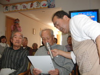 新年会・蒲原和太鼓保存会の皆さんがお越しくださいました