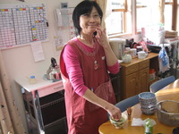 今日のおやつは皆さんでお抹茶を立てていただきました☆
