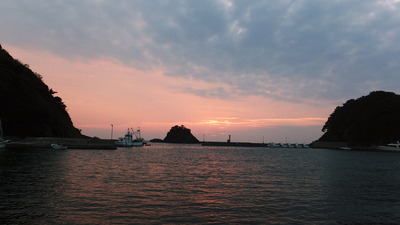 夕陽が海に帰った奇跡！