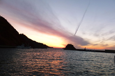 港で夕焼け！