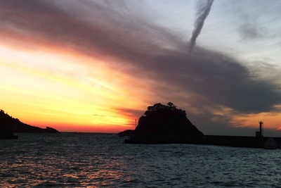 港で夕焼け！