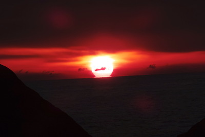うわぁ－来たぁー　だるま夕陽？