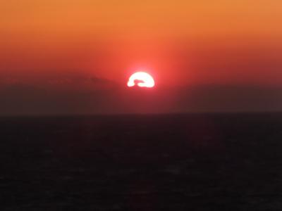 夕陽　変な顔になるー？