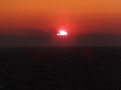 夕陽　変な顔になるー？