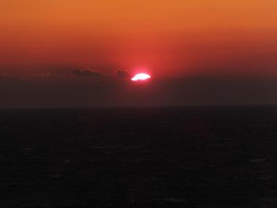 夕陽　変な顔になるー？