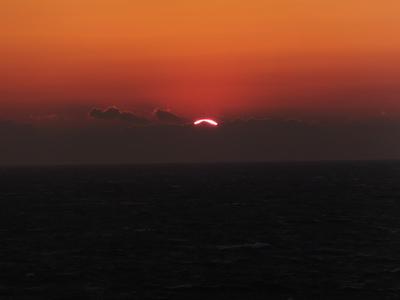 夕陽　変な顔になるー？