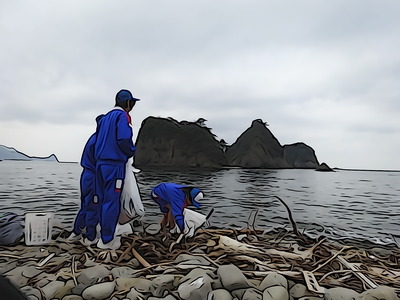 ☆堂ヶ島トンボロ清掃☆Ｏちゃん編