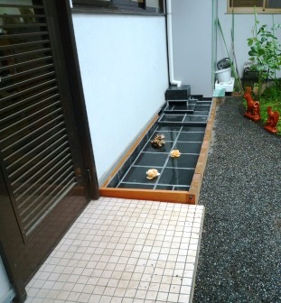 庭に水の演出．．．(^。^)