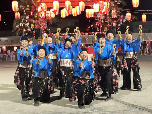 青葉台夏祭り,花火によさこい、吉原２中の吹奏楽の演奏に青葉夢太鼓、市長も交えて大いに盛り上がりましたよ！