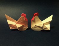 【origami・動物】おりがみでニワトリ 2016/12/16 11:55:00