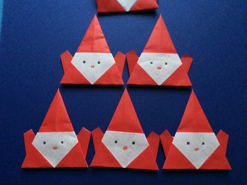おりがみ教室いろは 暮らしを彩る折り紙 Origami クリスマス おりがみでサンタクロース でんでんさんにて