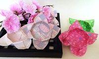 【origami・器】おりがみでお花の器・入れ物 2016/03/05 15:54:25