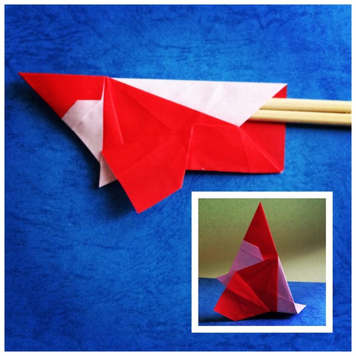 おりがみ教室いろは 暮らしを彩る折り紙 Origami クリスマス おりがみでサンタの箸袋 サンタの飾り