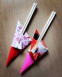【origami・鶴】おりがみで鶴の箸袋 2016/03/02 11:55:00
