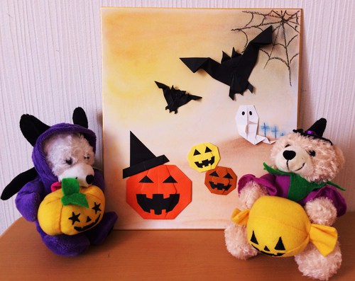 【ハロウィン・飾り】おりがみでハロウィン♪