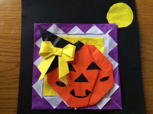 【origami・ハロウィン】おりがみでカボチャの飾り
