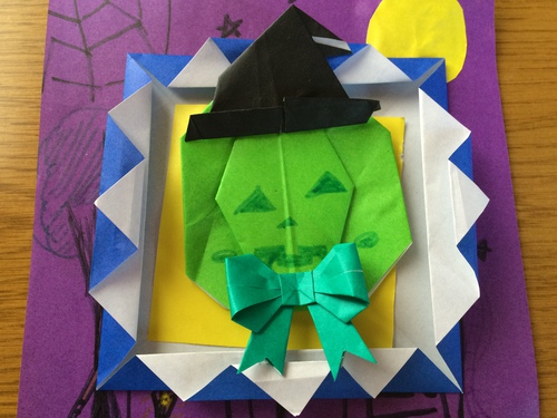 【origami・ハロウィン】おりがみでカボチャの飾り