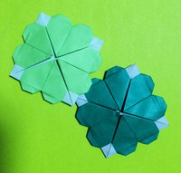 【origami・クローバー】おりがみでクローバー・メッセージカード 2016/03/29 11:55:00