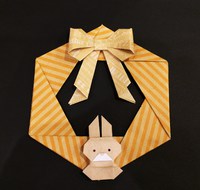 【お月見・うさぎ】おりがみでお月見リース