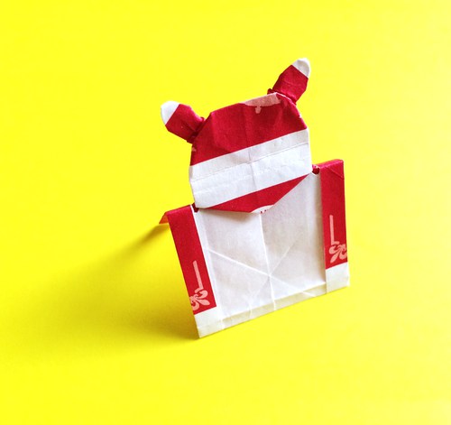 【origami・ティーパック】折り紙・ティーパックで「くまさんの伝言板」