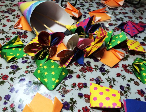 【プレゼント・origami】　おりがみで花束☆