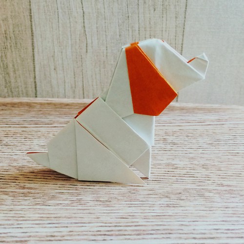 【origami・動物】おりがみでイヌ