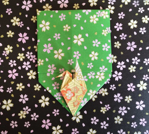 【origami・ぽち袋】おりがみでのし鶴のぽち袋①