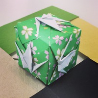 【origami・ユニット】おりがみで鶴の立方体