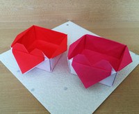 【origami・バレンタイン】おりがみ一枚でハートの箱