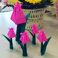【origami・花】おりがみで立体のチューリップ 2016/02/29 11:55:00