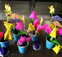 【origami・花】おりがみでチューリップ・こいのぼり 2016/04/16 11:55:00