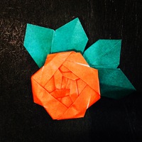【origami・花】おりがみでバラ（平面） 2016/05/19 11:55:00