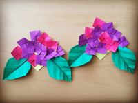 【origami・花】おりがみでシンプル紫陽花 2016/06/22 11:55:00