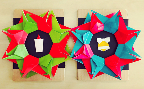 おりがみ教室いろは 暮らしを彩る折り紙 Origami クリスマス 折り紙で鶴のリース