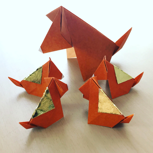 おりがみ教室いろは 暮らしを彩る折り紙 Origami 干支 折り紙で来年の干支 いぬ 戌 おすわりワンワン