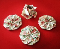 【origami・花】おりがみで花のブローチ 2016/11/25 11:55:00