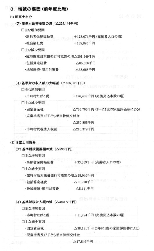 富士市に、普通交付税が交付されることが決定