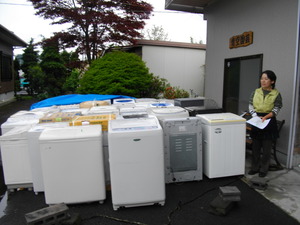集まった中古洗濯機４２台