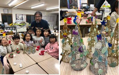 12/3下田を遊ぶ学ぶ講座㉑放課後ジオ「クリスマス飾りを作る」を見学♪